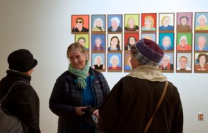 An artist discusses her work with members of the UMF community.