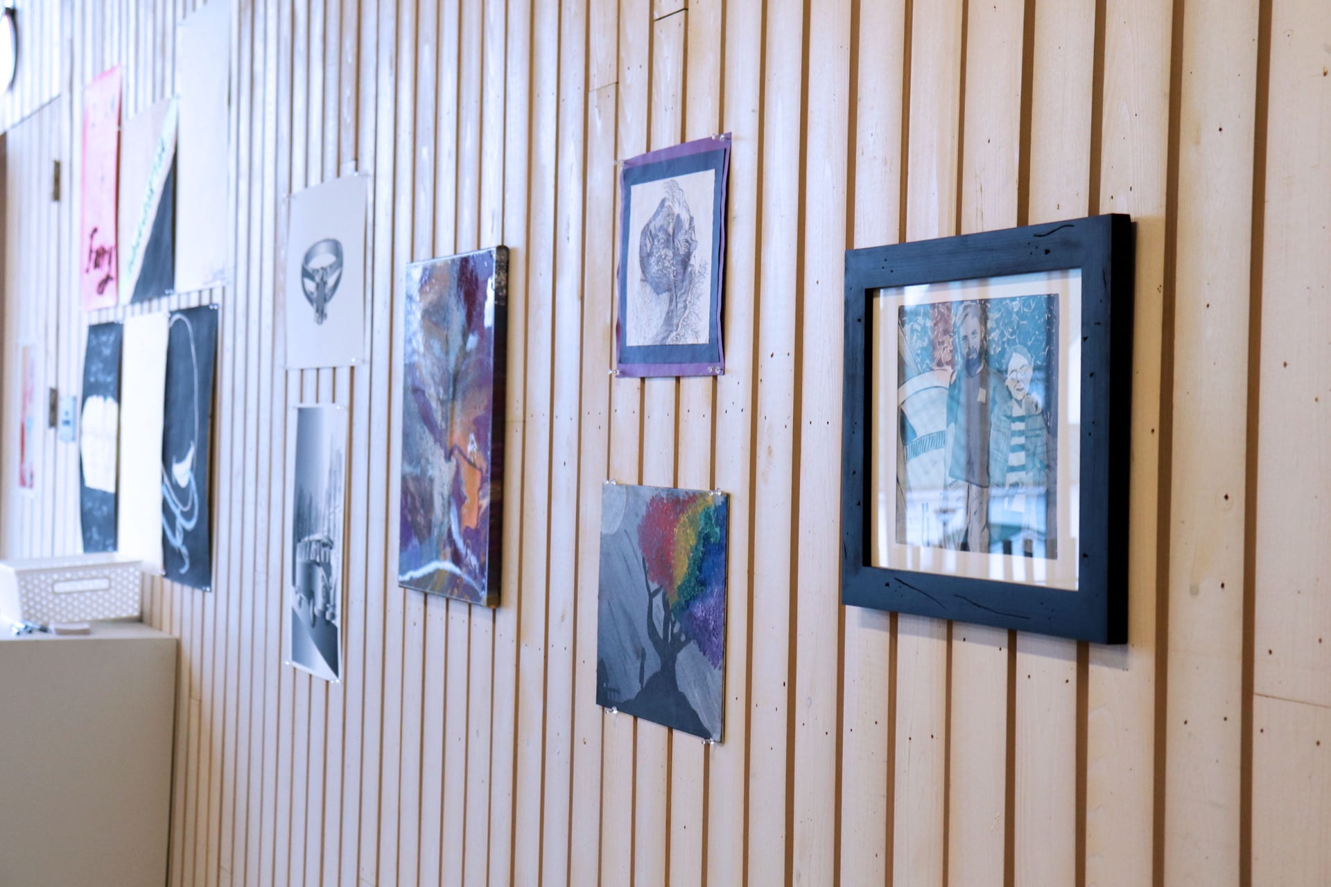 Some traditional medium pieces in the first gen art exhibition.