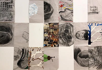 A wall of student portraits from "What's the Game?"